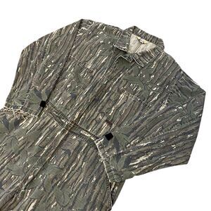 Vintage Walls Realtree Greenleaf Camo Coveralls Large L Hunting USA Made 80s